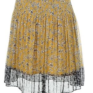 Max Studio Yellow and Black Floral High-Low Skirt
